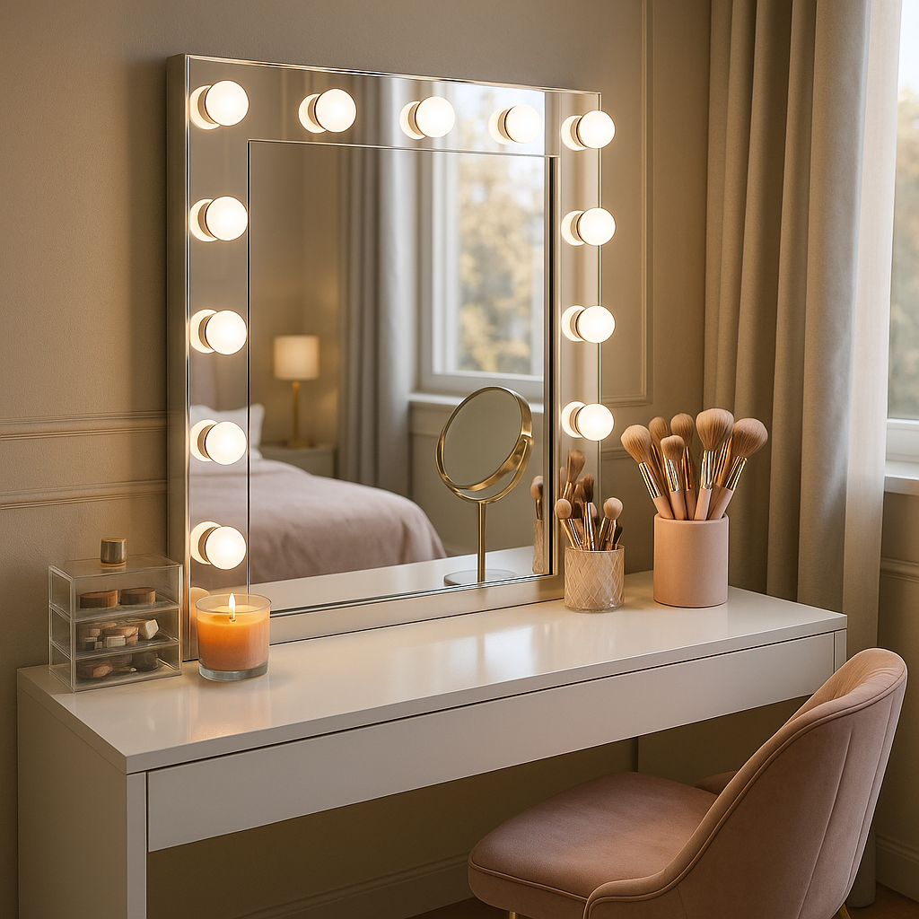 Sminkespeil med belysning