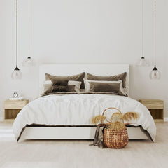 Nattbord 2 stk med skuff eikefarget