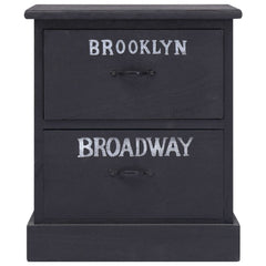 Nattbord svart 38x28x45 cm keisertre