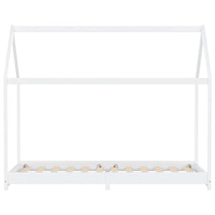 Sengeramme for barn heltre furu hvit 90x200 cm