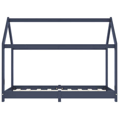 Sengeramme for barn heltre furu grå 70x140 cm