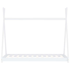 Sengeramme for barn heltre furu hvit 80x160 cm