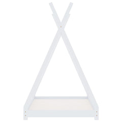 Sengeramme for barn heltre furu hvit 80x160 cm