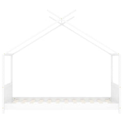 Sengeramme for barn heltre furu hvit 70x140 cm