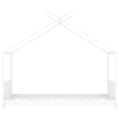 Sengeramme for barn heltre furu hvit 80x160 cm