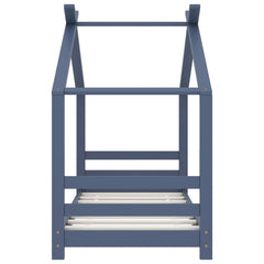 Sengeramme for barn heltre furu grå 70x140 cm