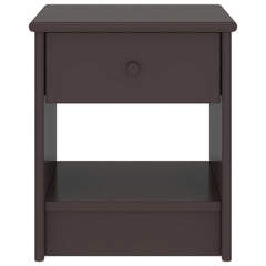 Nattbord mørkebrun 35x30x40 cm heltre furu