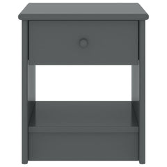 Nattbord mørkegrå 35x30x40 cm heltre furu
