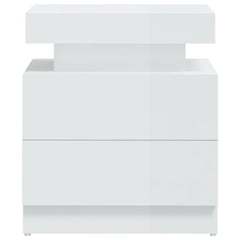 Nattbord høyglans hvit 45x35x52 cm sponplate