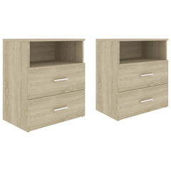 Nattbord 2 stk sonoma eik 50x32x60 cm