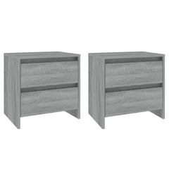 Nattbord 2 stk grå sonoma eik 45x34,5x44,5 cm konstruert tre