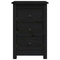 Nattbord 2 stk svart 40x35x61,5 cm heltre furu