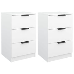 Nattbord 2 stk hvit 40x36x65 cm