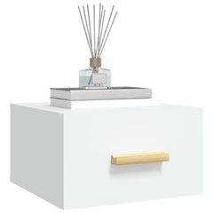 Veggmontert nattbord hvit 35x35x20 cm