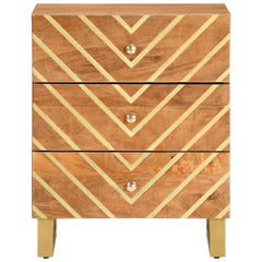 Nattbord brun og svart 50x33x60 cm heltre mango