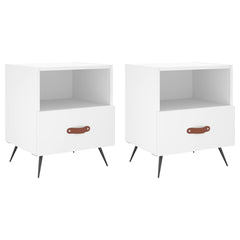 Nattbord 2 stk hvit 40x35x47,5 cm konstruert tre - SminkeBord.no