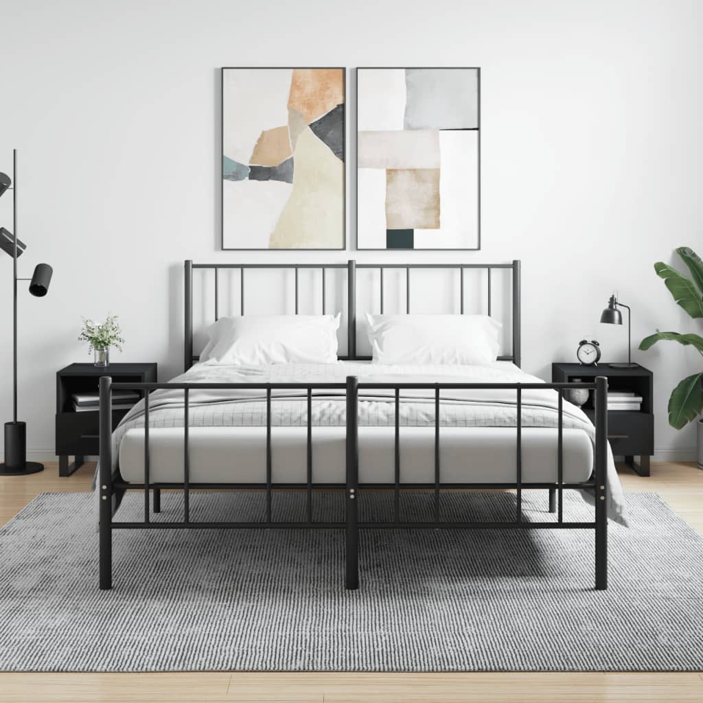 Nattbord 2 stk svart 40x35x47,5 cm konstruert tre - SminkeBord.no