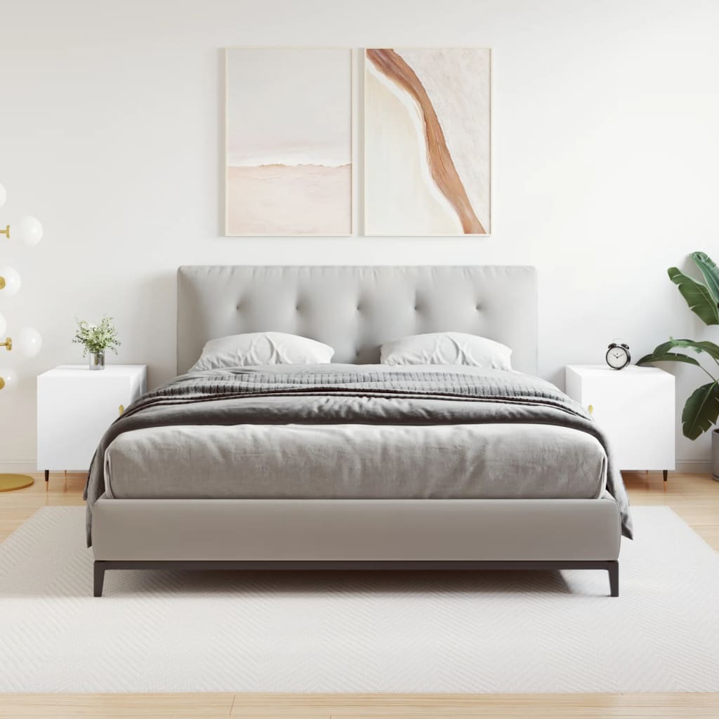 Nattbord 2 stk hvit 40x40x50 cm konstruert tre - SminkeBord.no