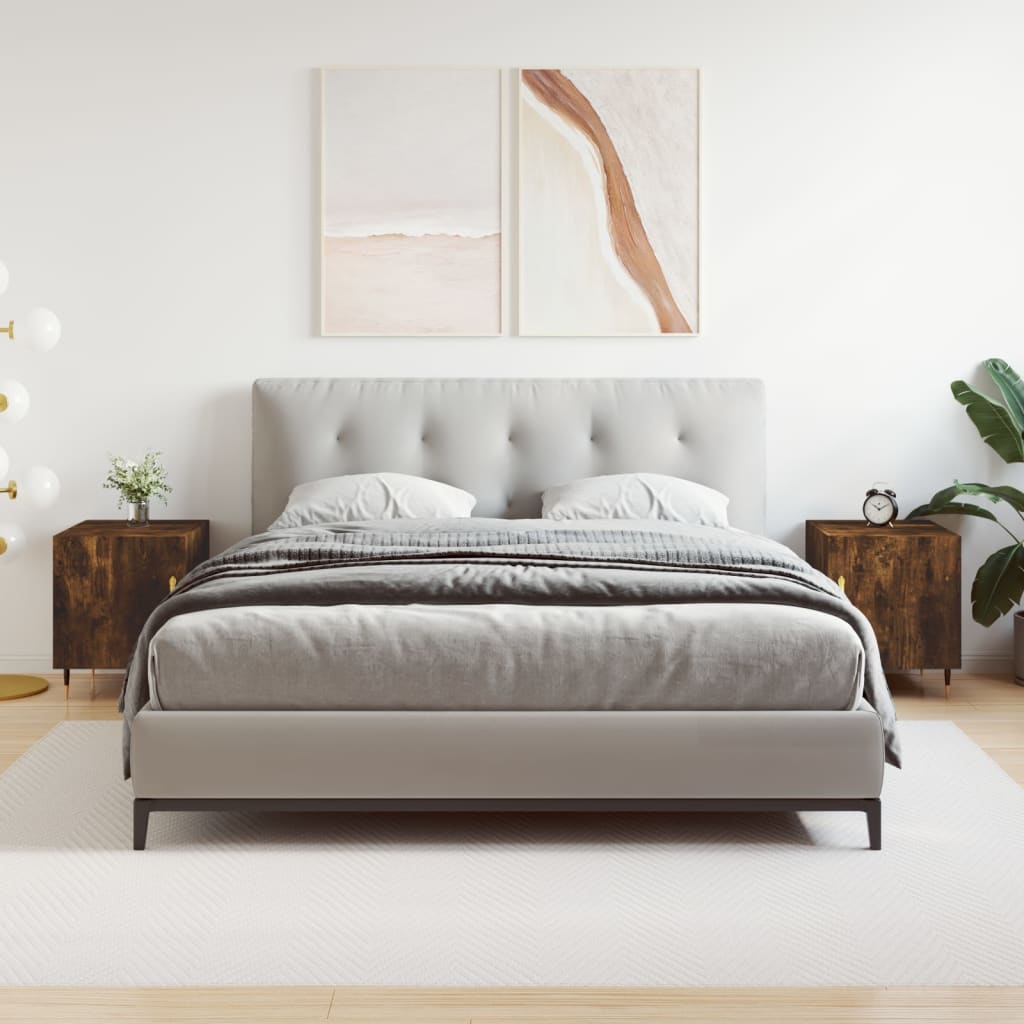 Nattbord 2 stk røkt eik 40x40x50 cm konstruert tre - SminkeBord.no