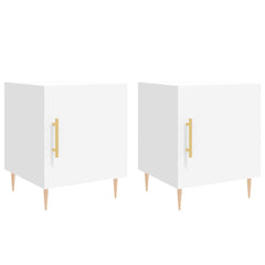 Nattbord 2 stk hvit 40x40x50 cm konstruert tre - SminkeBord.no