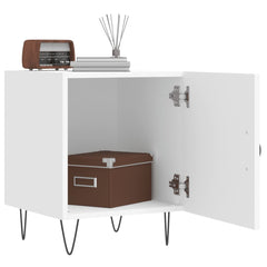 Nattbord 2 stk hvit 40x40x50 cm konstruert tre - SminkeBord.no