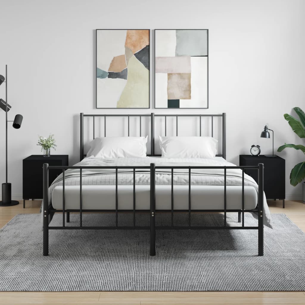 Nattbord 2 stk svart 40x40x50 cm konstruert tre - SminkeBord.no