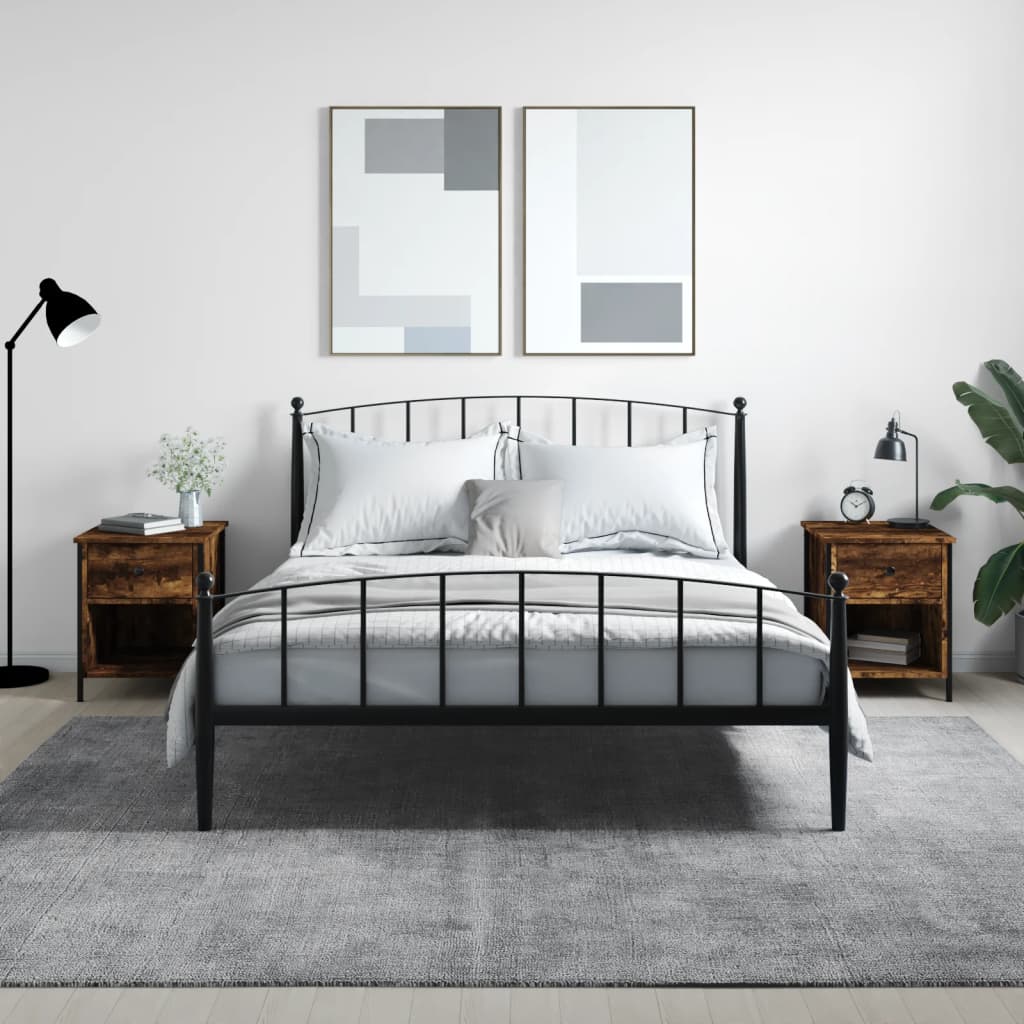 Nattbord 2 stk røkt eik 40x42x50 cm konstruert tre - SminkeBord.no