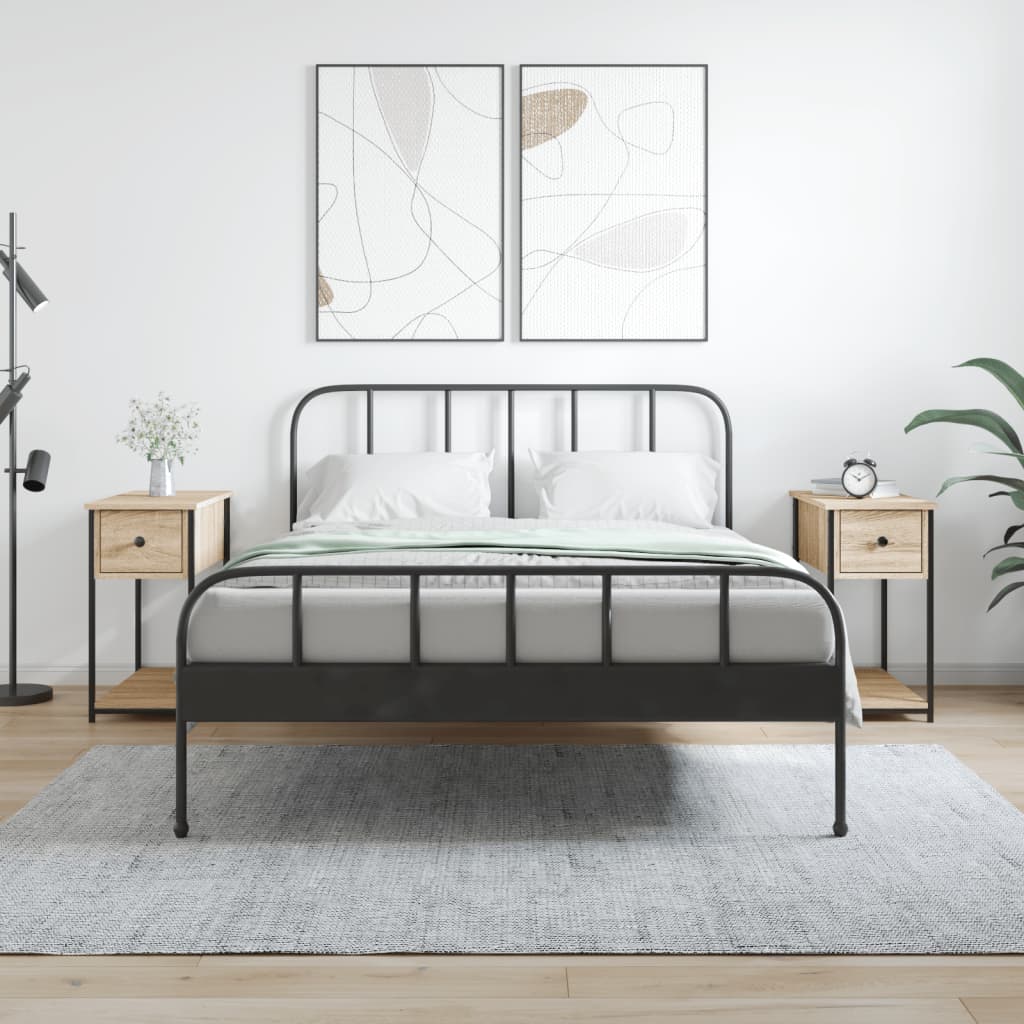 Nattbord 2 stk sonoma eik 30x60x60 cm konstruert tre - SminkeBord.no