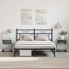 Nattbord 2 stk betonggrå 40x35x50 cm konstruert tre - SminkeBord.no