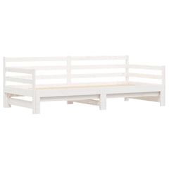 Uttrekkbar dagseng hvit 90x190 cm heltre furu