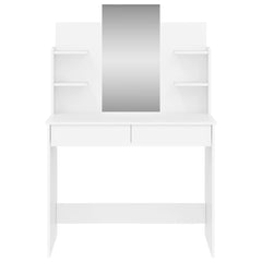 Sminkebord med speil hvit 96x39x142 cm