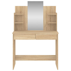 Sminkebord med speil sonoma eik 96x39x142 cm