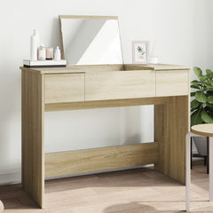 Sminkebord med speil sonoma eik 100x45x76 cm