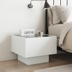 Salongbord med Infinity LED hvit 40x40x30 cm