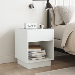 Salongbord med Infinity LED hvit 40x40x50 cm