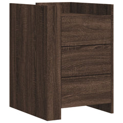 Nattbord brun eik 45x50x65 cm konstruert tre - SminkeBord.no