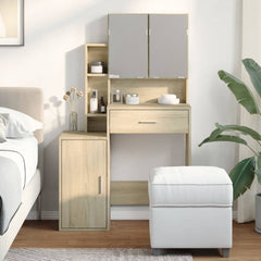 Sminkebord med skap sonoma eik 80x35x132 cm