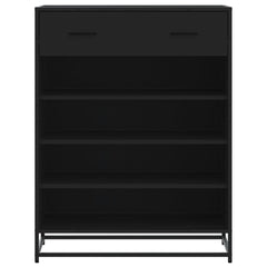 Skoskap svart 75x38x97,5 cm konstruert tre og metall