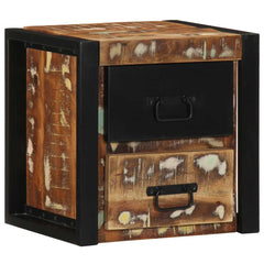 Nattbord 2 stk flerfarget 40x35x40 cm gjenvunnet heltre