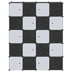 Oppbevaringshylle med 20 kuber og hengende stenger PP