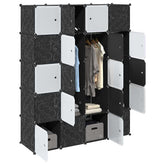 Oppbevaringshylle med 20 kuber og hengende stenger PP