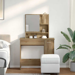 Sminkebord med speil artisan eik 86,5x35x136 cm