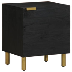 Nattbord 2 stk svart 40x33x46 cm heltre mango
