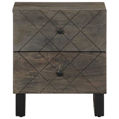 Nattbord 2 stk svart 40x33x46 cm heltre mango