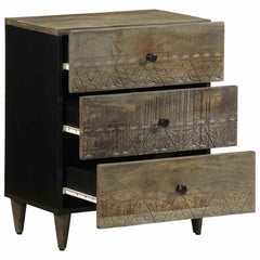 Nattbord lysegrå 50x33x60 cm heltre mango