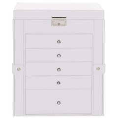 smykkeskrin 6-lags med speil låsbar hvit