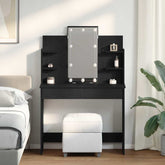 Sminkebord med skuff Svart eik 96 x 40 x 142 cm Konstruert tre