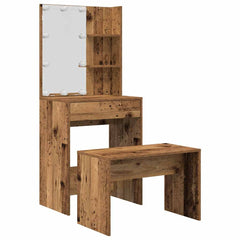 Sminkebordsett med LED gammelt tre konstruert tre