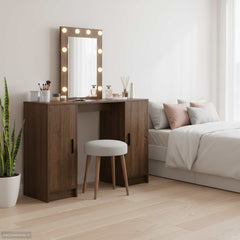 Sminkebord med lagring Brun 102 x 33 x 135 cm Konstruert tre