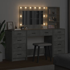 Sminkebord med skuff 3 pcs Grå 40 x 41 x 135 cm Konstruert tre